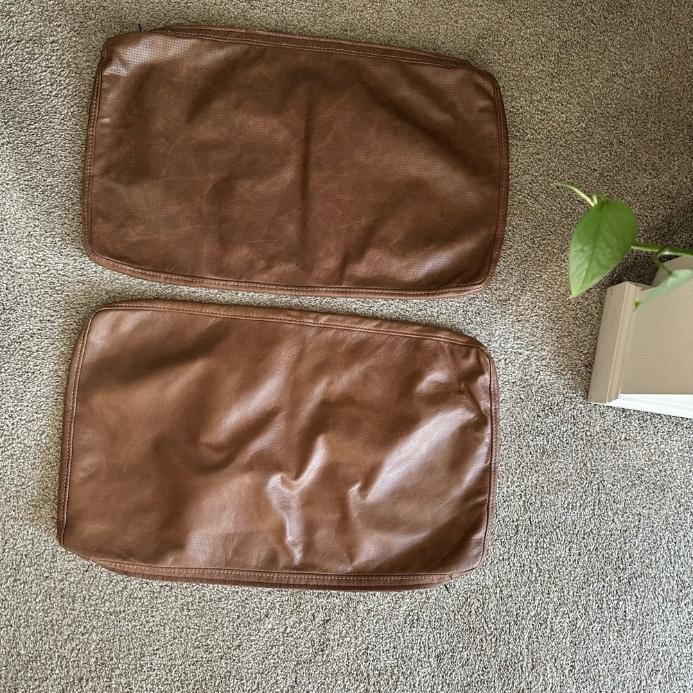 WANEK | Brown Leather Pillow Covers